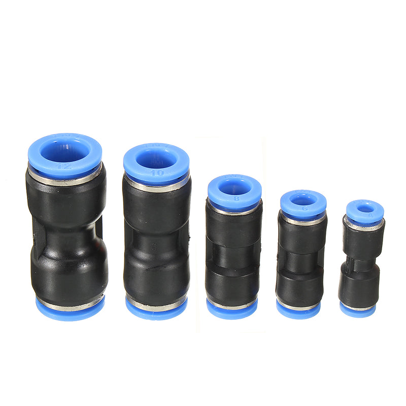 10Pcs Air Pneumatic OD 1/4 Inch Straight Union Push to Connect Fitting