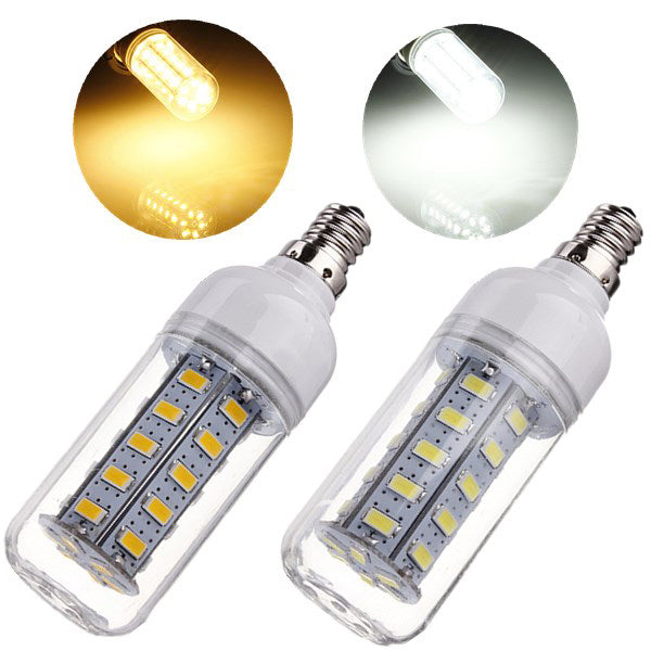 E12 7W 650LM White/Warm White 5730 SMD 36 LED Corn Light Bulb 110V