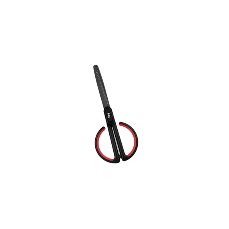 Fizz FZ212003 Anti-Stick Scissors With Scale Stationary Scissor Household Diy Rounded Cutter Head