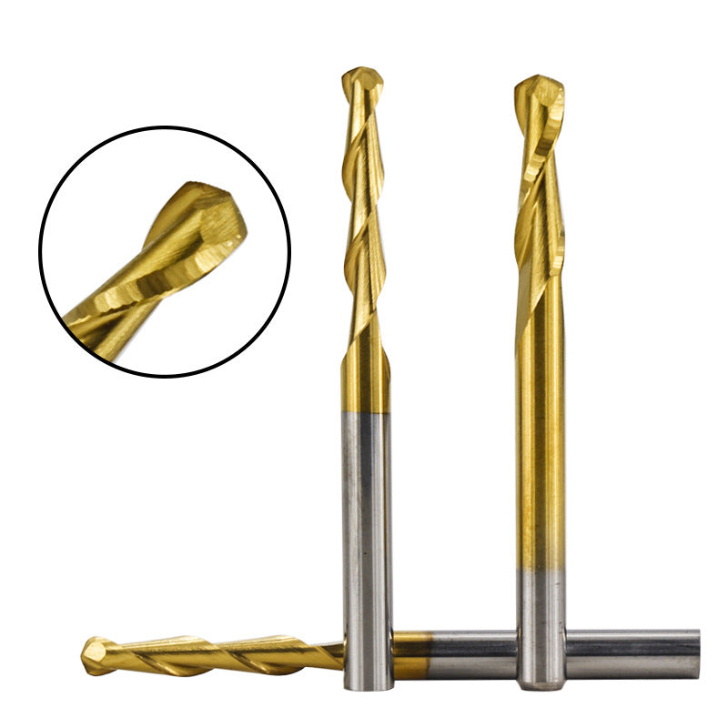 10pcs3.175mm Shank Titanium Coated Ball Nose End Milling Cutter Set 1mm-3.175mm CNC Milling Cutter