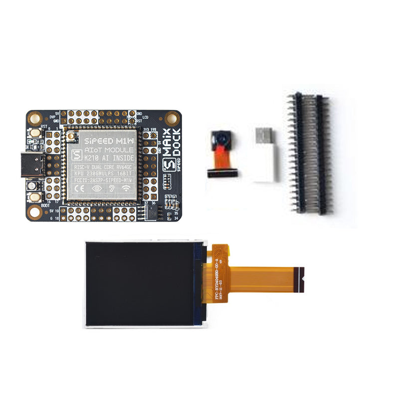 Sipeed MAIX Dock M1 M1W K210 AI+lOT Deep Learning Vision 2.4 Inch LCD + OV2640 Camera Development Board Kit