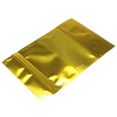 100pcs Gold Aluminum Foil Stand Up Bags Zip Lock Mylar Pouches With Window Food Grade