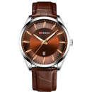 CURREN 8365 Leather Strap Date Display Quartz Watch Metal Case Men Wrist Watch