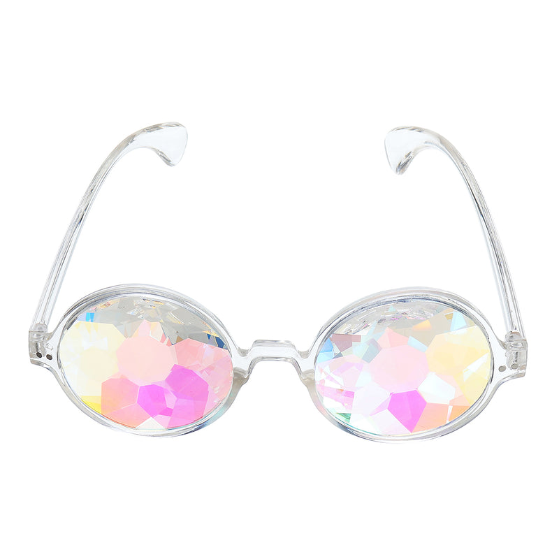 Unisex Party Kaleidoscope Glasses Glass Lens Costume Eyes Mirrored Retro Frame