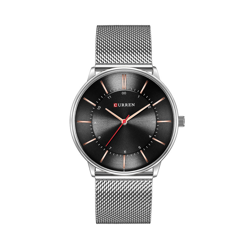 CURREN 8303 Ultra Thin Casual Style Men Wrist Watch Mesh Steel Band Quartz Watches