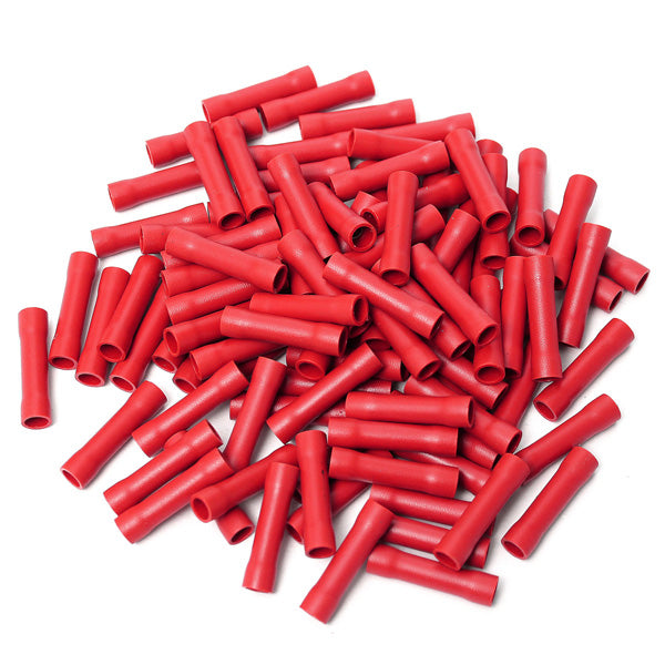 Red Insulated Butt Connector Electrical Crimp Terminal for 0.5-1.5 SQMM Cable