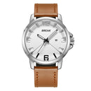 BREAK 3301 Casual Style Waterproof Men Wrist Watch Leather Strap Date Display Quartz Watch