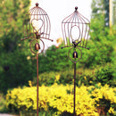 Waterproof Retro Birds Shape Long Stake Wind Chime Welcoming Iron Frame Stand Balcony Landscape Outdoor Garden Decorations