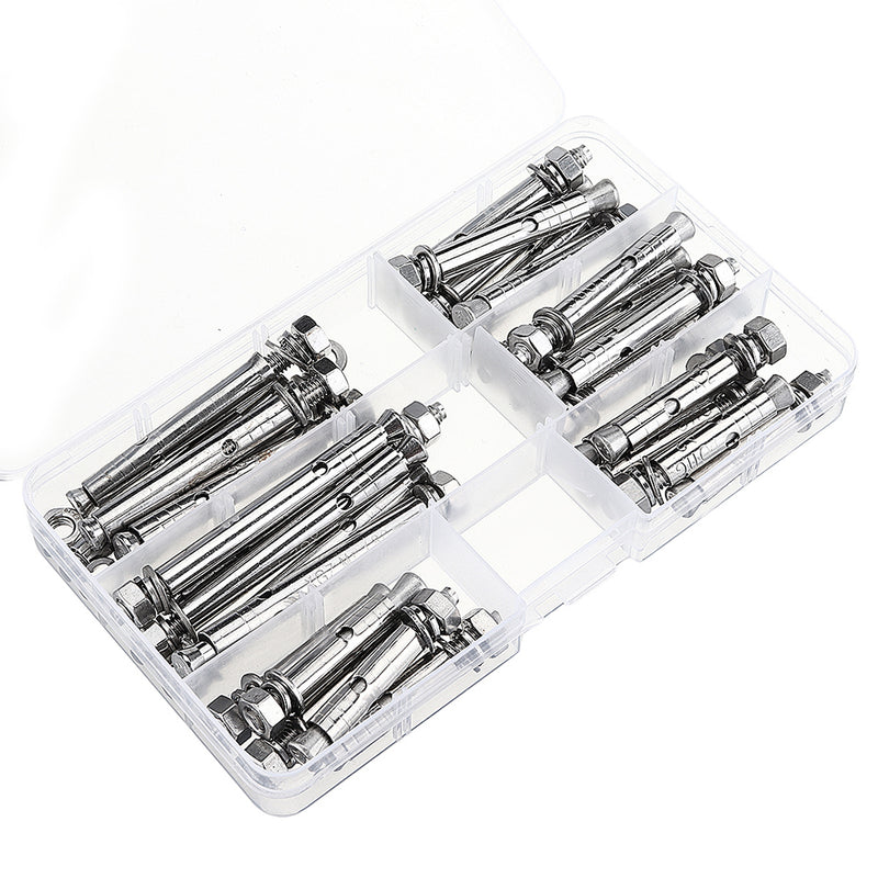 30Pcs 304 Stainless Steel Expansion Bolt External Hex Expansion Screw Bolts M6*50/60/70/80mm