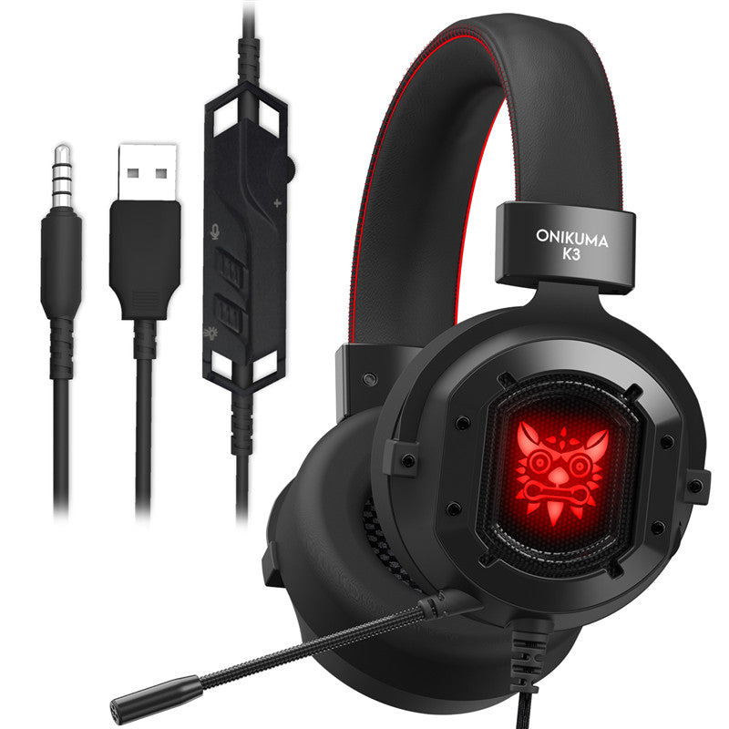 ONIKUMA K3 Gaming Headphone RGB Light Noise-canceling Wired Headset for PS4 PC Computer Mac Laptop