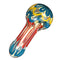 Yellow Patterned Glazed Glass Pipe Spoon Shape T obacco Herb Tube Portable Hand Crafts Pipes