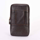 Outdoor Retro Vertical Leather Men Waist Pack Portable Buckle Wallet Multifunctional Phone Bag