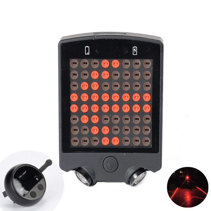 64 LED Wireless Remote Laser Bicycle Rear Tail Light Bike Turn Signals Safety Warning Light