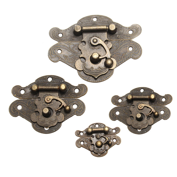 Antique Retro Decorative Latch Vintage Wooden Jewelry Box Drawer Hasp Pad Chest Lock 4 Sizes