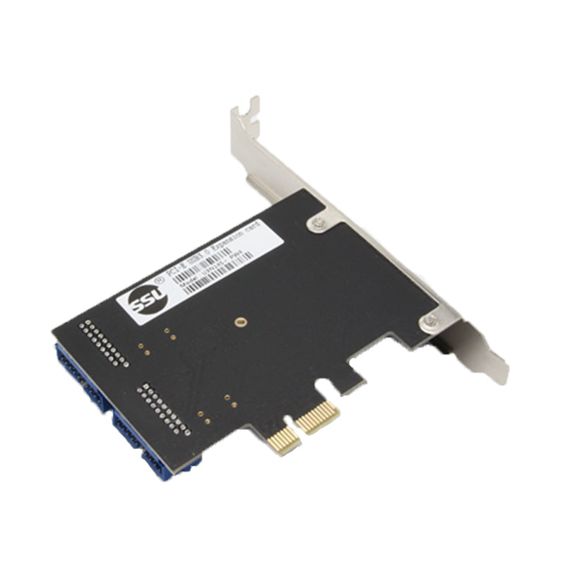SSU N014S+PW4 PCI - E to USB 3.0 Expansion Card with Front - Facing 19 / 20 Pin Interface for Desktop Computer