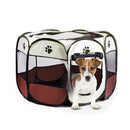 Red/Coffee Portable Folding Pet Tent Dog House Cage