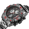 STRYVE S8018 Men Full Steel Waterproof Date Week Chrono Alarm Clock Dual Display Digital Watch