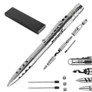 Laix T01 Self Defensive Tactical Ballpoint Pen EDC Stainless Steel Outdoor Survival Tools LED Flashlight Cutter Saw Tungsten Head Bottle Opener