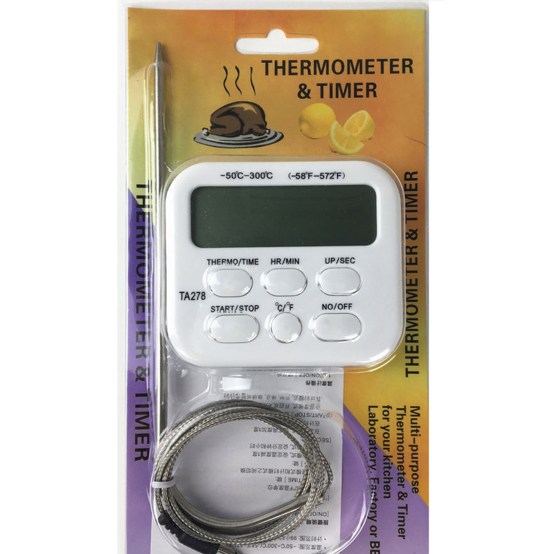 Touch Screen Digital Thermometer Electronic Timing Barbecue Food Thermometer Kitchen Oven Probe Thermometer