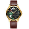 TEVISE T815 Military Style Calendar Automatic Mechanical Watch Leather Strap Men Watch