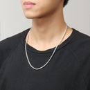 Unisex 3mm Silver Plated Solid Snake Chains Necklace