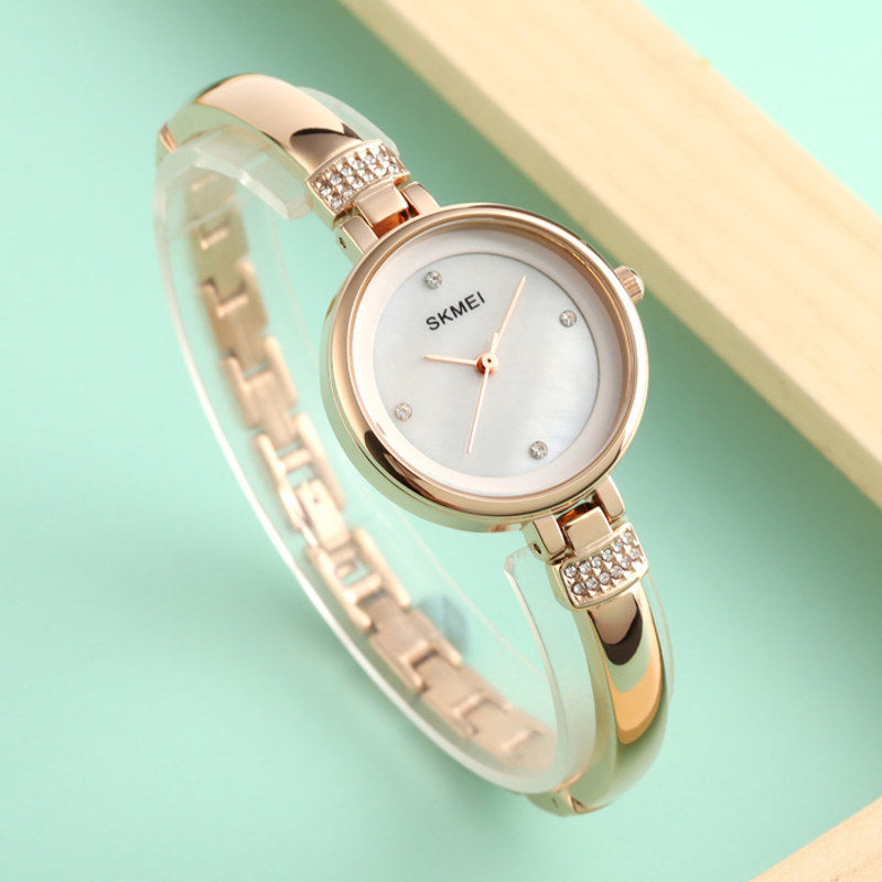 SKMEI 1409 Fashion Casual Women Watch 3ATM Waterproof Alloy Strap Quartz Watch