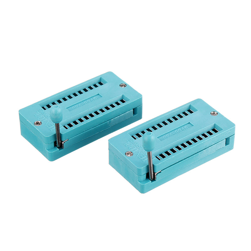 2pcs IC Lock Seat Zif Socket Test Universal zif Sockets 24Pin Wide