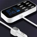 5V 8A 40W Smart USB Car Display USB Charger Adapter 8 Ports LED Digital Display Charging Station