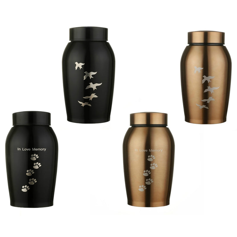 Stainless Steel Memorials Urns Pet Dog Cat Birds Mouse Cremation Ashes Urn