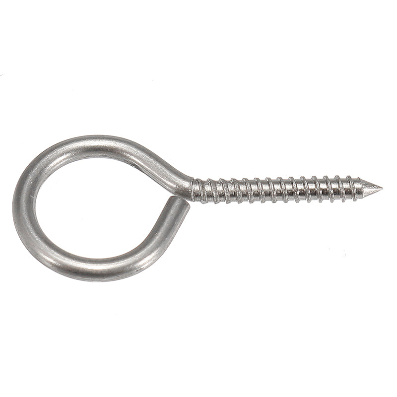 10Pcs M3 40mm 304 Stainless Steel Self Tapping Screw Eye Thread Eye Bolt Ring Hook