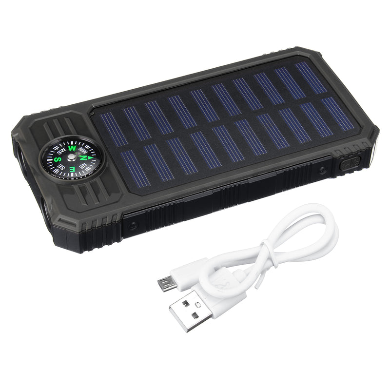 Solar Chargers 8000mAh USB Solar Battery Charger Phone Charger Power Bank with Flashlight