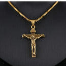 Jesus Cross Titanium Steel Men's Pendant Pure Steel Necklace