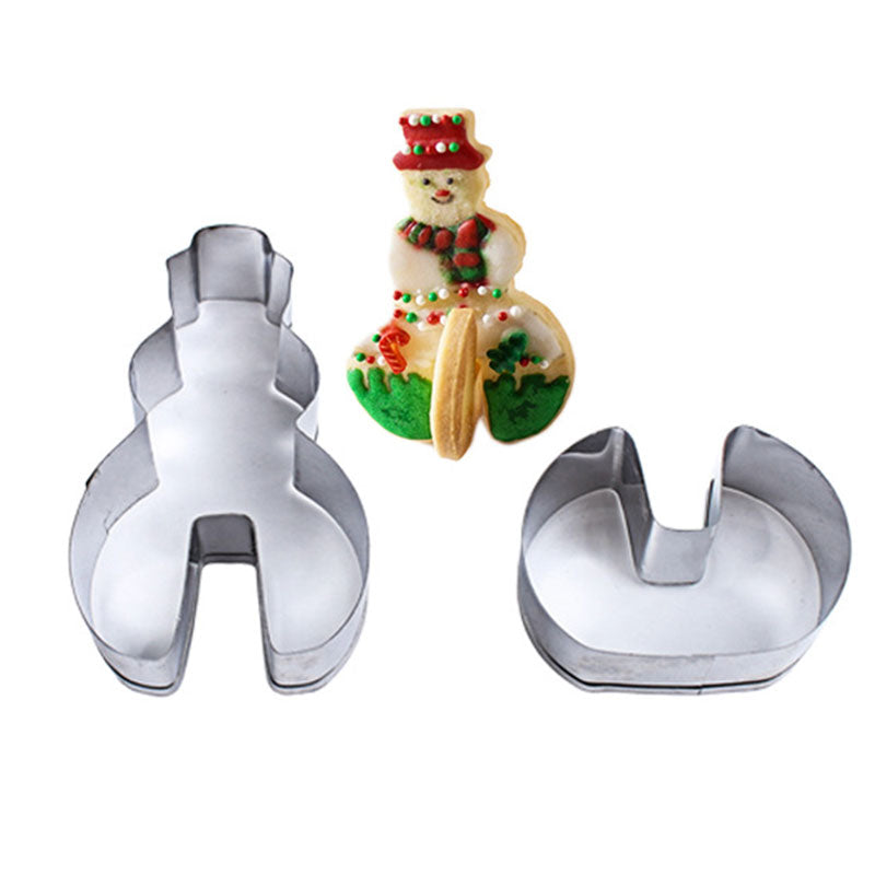 Honana 8PCS 3D Christmas Scenario Cookie Cutter Mold Set Stainless Steel Fondant Cake Baking Mold