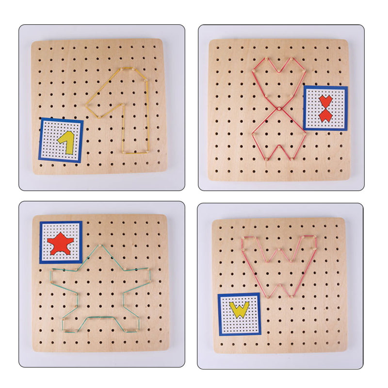 Wooden Threading Plate Board Toys Montessori Children Kids Early Educational Game Christmas Gift