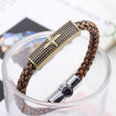 Retro Zinc Alloy Eagle Wax Rope Weaving Wristband Bracelet for Men