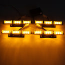 LED Car Grille Strobe Light Mini Police Emergency Warning Signal Flash Lamp 18W 12V Amber 4PCS