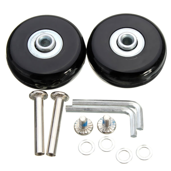 2pcs 50mm Black Luggage Suitcase Replacement Rubber Wheel Roller Suitcase Repair Parts
