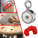 Double Side 60mm 250KG Neodymium Recovery Magnet with 10m Rope Salvage Tool Strong Recovery Fishing Kits