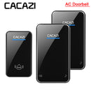 Cacazi A8 AC Wireless Doorbell Waterproof 300M Remote Long Range Door Bell Door Chime 2 Receivers to 1 Transmitter