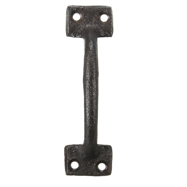Black Iron Pull Door Handle 98mm Iron Gate Pull Handle with Screws