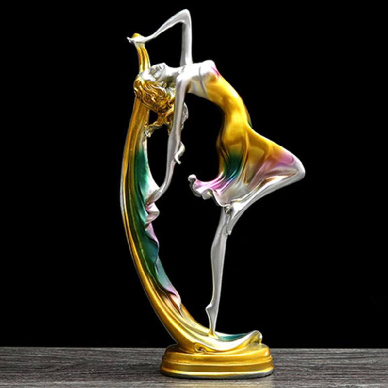 Elegant Dancing Girl Decoration Resin Art Deco Sculpture Abstract Statue Decorations