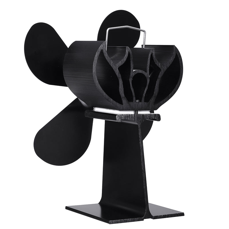 4 Blades Heat Powered Stove Fan For Ultra Quiet Log Wood Burner Fireplace Home Eco Fan