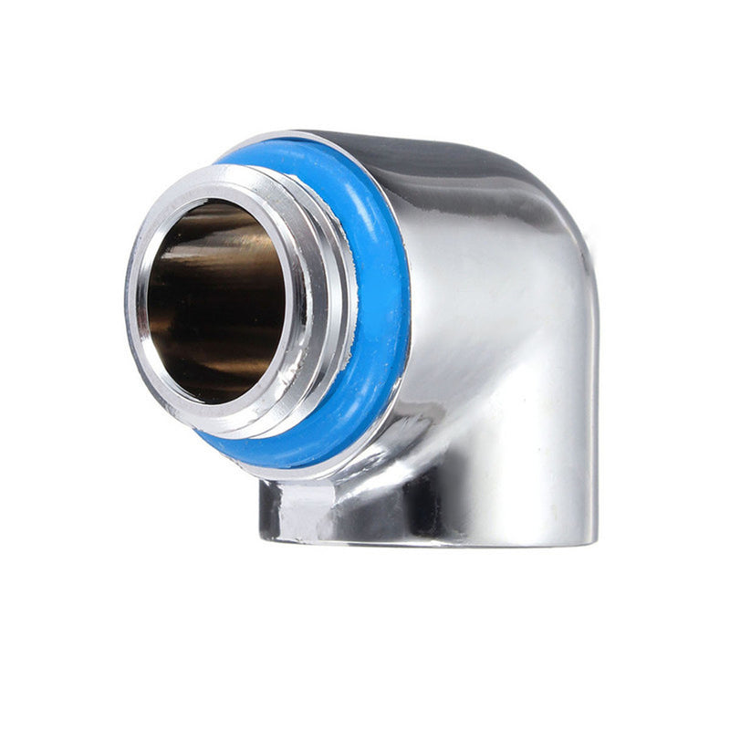 Chromed Water Cooling 90 Degree Angle G1/4 Thread Nozzle Fitting Adapter