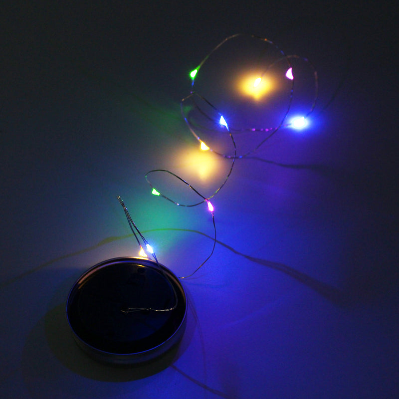 Solar Powered 1M 10LEDs Mason Jar Lid Insert Fairy String Light for Garden Christmas Party