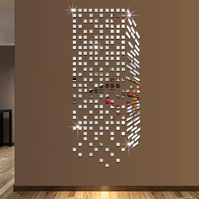 Mirror Mosaic Background Wall Stickers Home Decor DIY Creative Environmental Protection Wall Mirror