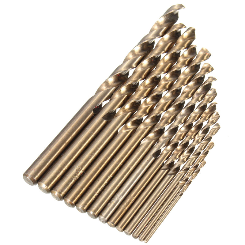 13PCS HSS Drilling Bits Twist Drill Bit With Box Titanium Nitride Coated 1.5-6.5mm Bits Set