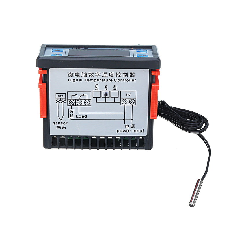 XD-W200 24V Digital Display Intelligent Temperature Controller Cold Storage Controller Adjustable Thermostat With Sensor