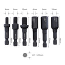 Drillpro Self-Tapping Socket Adapter for 6mm/8mm/10mm Insert Nuts or Hanger Bolt Power Drill Tools 1/4 Inch Hex Shank