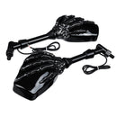 Motorcycle Turn Signal Indicator Light Skeleton Rearview 8mm Mirrors