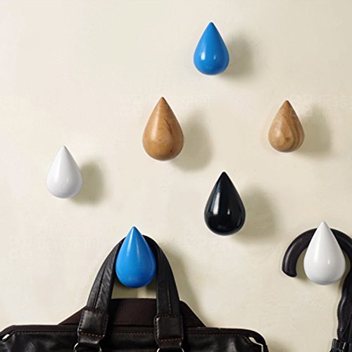 Honana HN-48 Brief Water Drop Shaped Hook Wooden Decorative Wall Mounted Hanger Bedroom